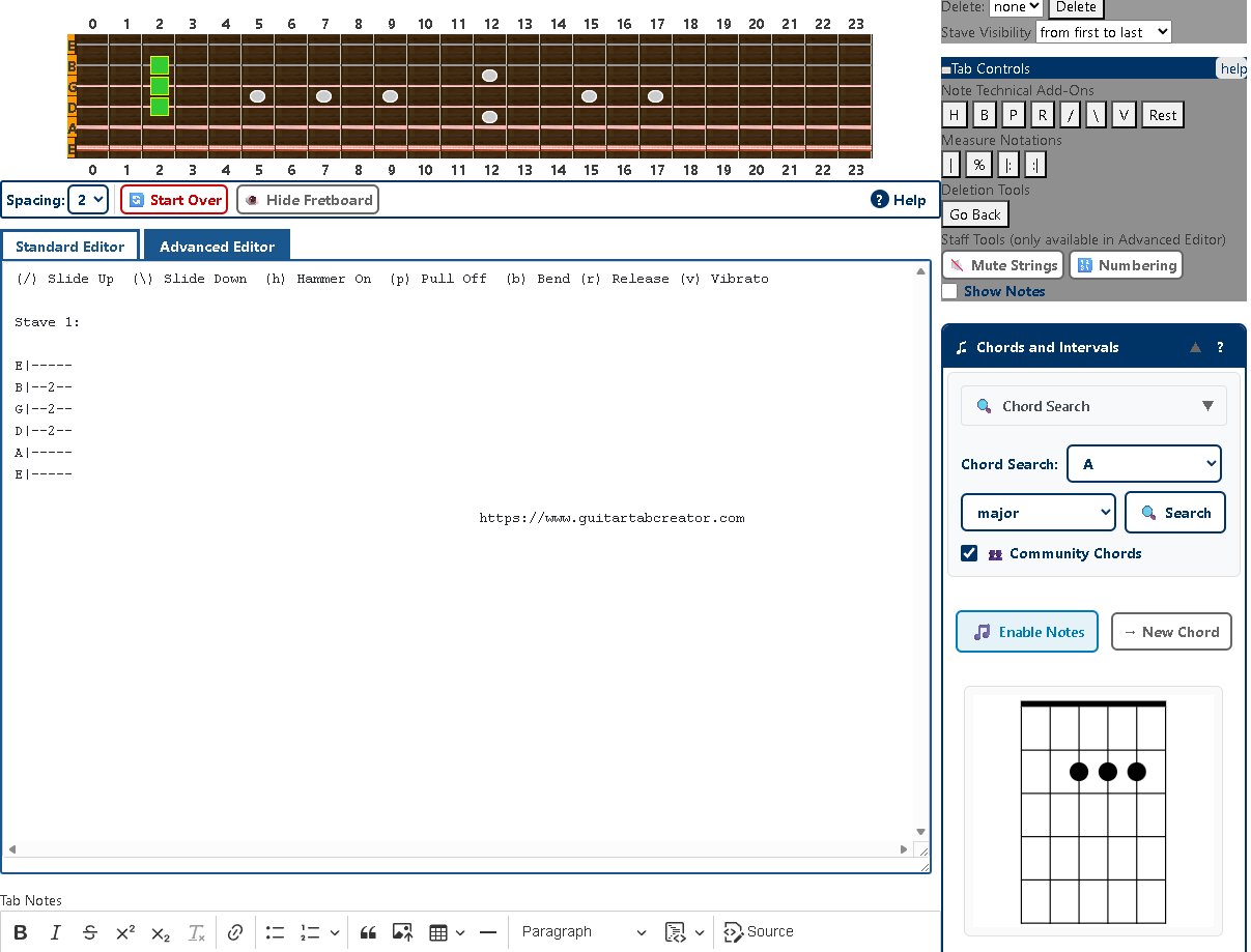 fretboard click to create chord