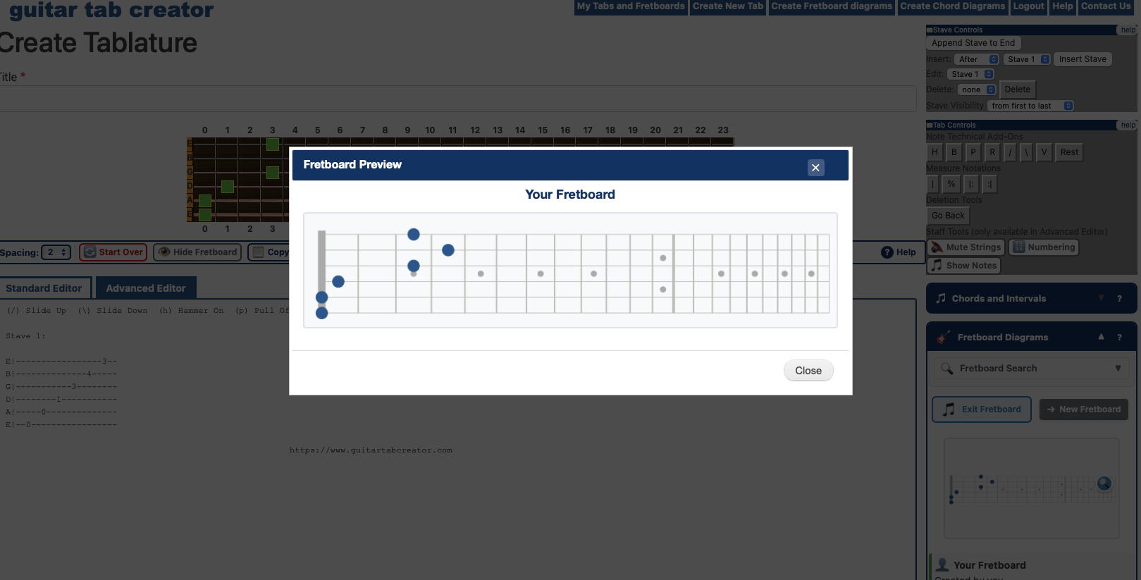 full sized fretboard