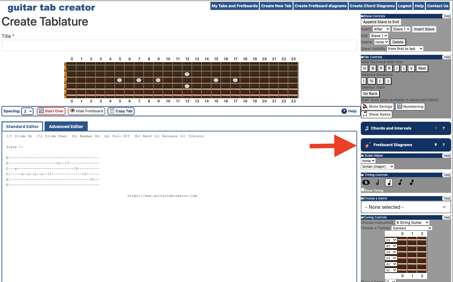 pointer to fretboard block